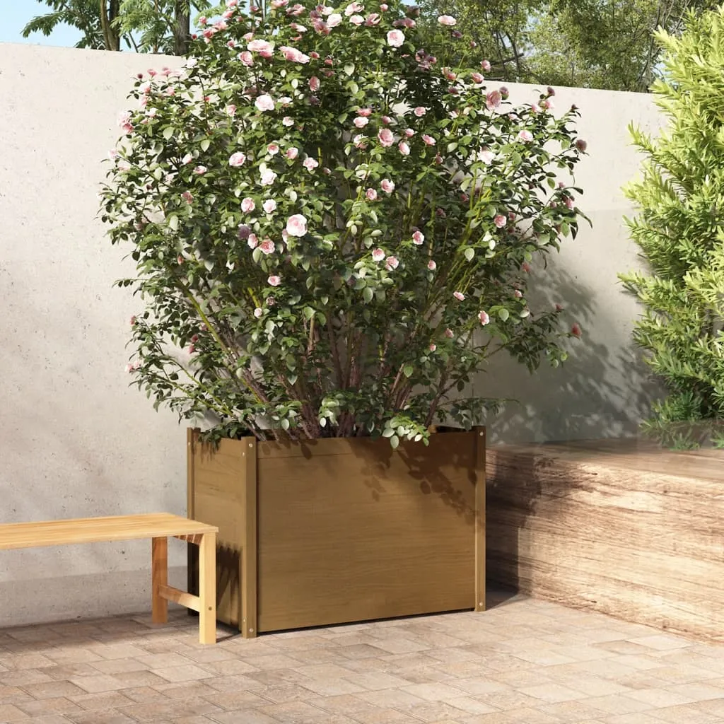 vidaXL Fioriera da Giardino Miele 100x50x70 cm Legno Massello di Pino