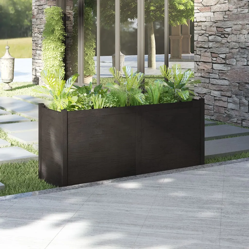 vidaXL Fioriera da Giardino Nera 150x50x70 cm Legno Massello di Pino