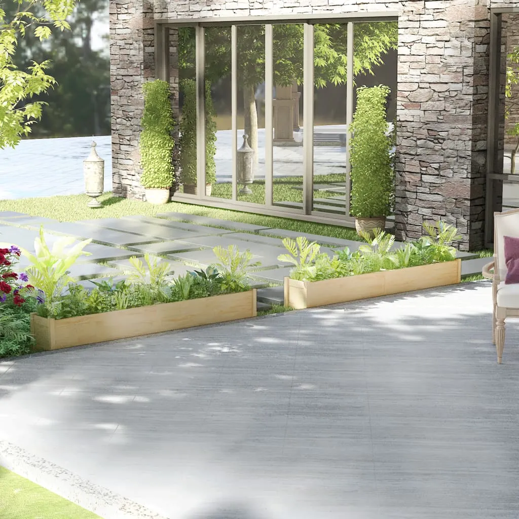 vidaXL Fioriere da Giardino 2 pz 200x31x31cm in Legno Massello di Pino