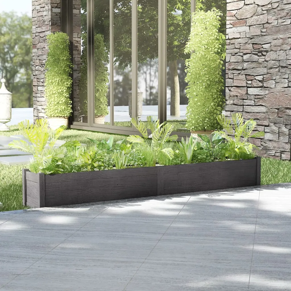 vidaXL Fioriera da Giardino Grigia 200x31x31 cm Legno Massello di Pino