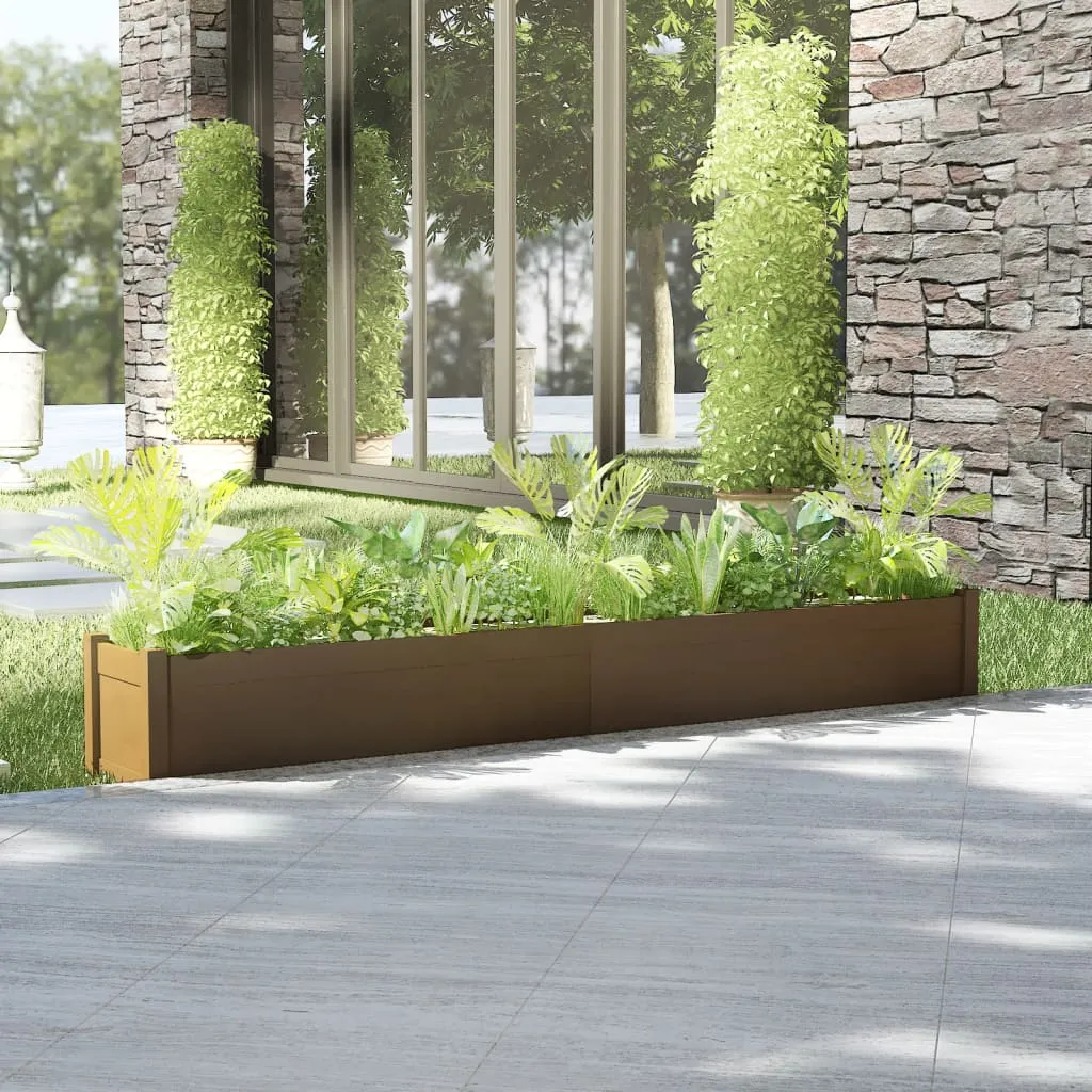 vidaXL Fioriera da Giardino Miele 200x31x31 cm in Massello di Pino