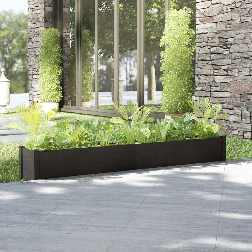 vidaXL Fioriera da Giardino Nera 200x31x31 cm Legno Massello di Pino