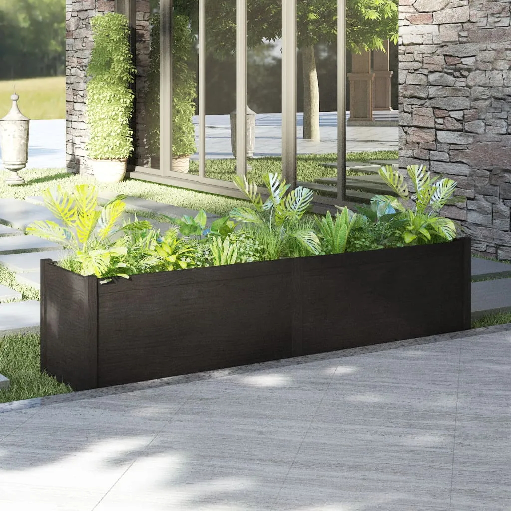 vidaXL Fioriera da Giardino Nera 200x50x50 cm Legno Massello di Pino