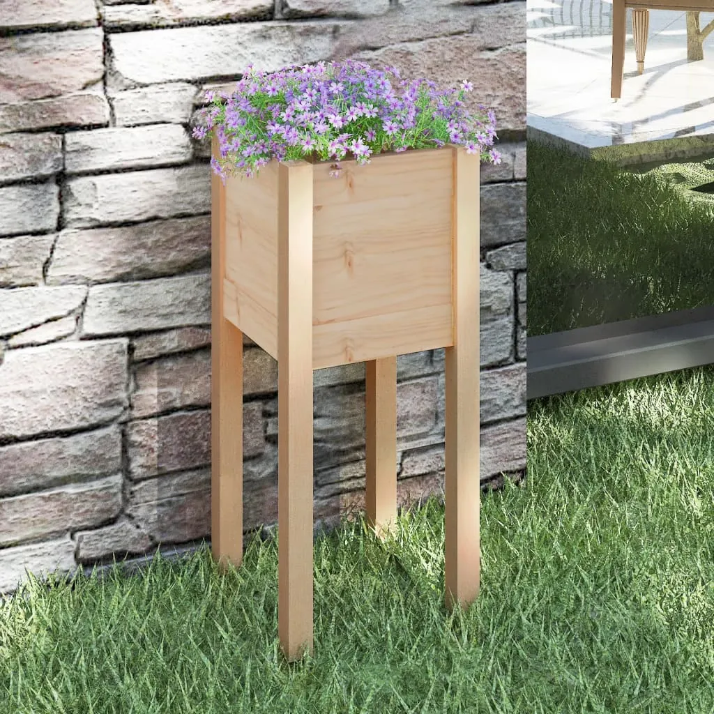 vidaXL Fioriera da Giardino 31x31x70 cm in Legno Massello di Pino