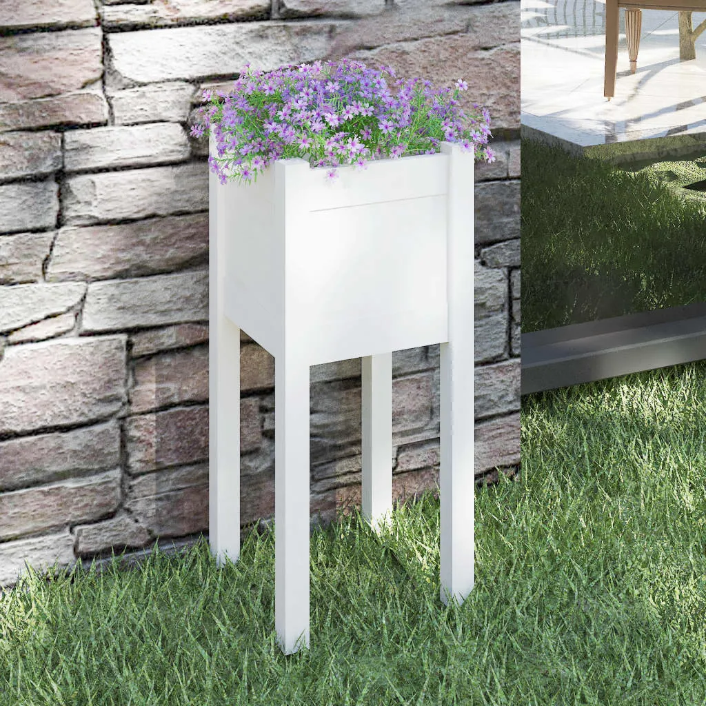 vidaXL Fioriera da Giardino Bianca 31x31x70 cm Legno Massello di Pino