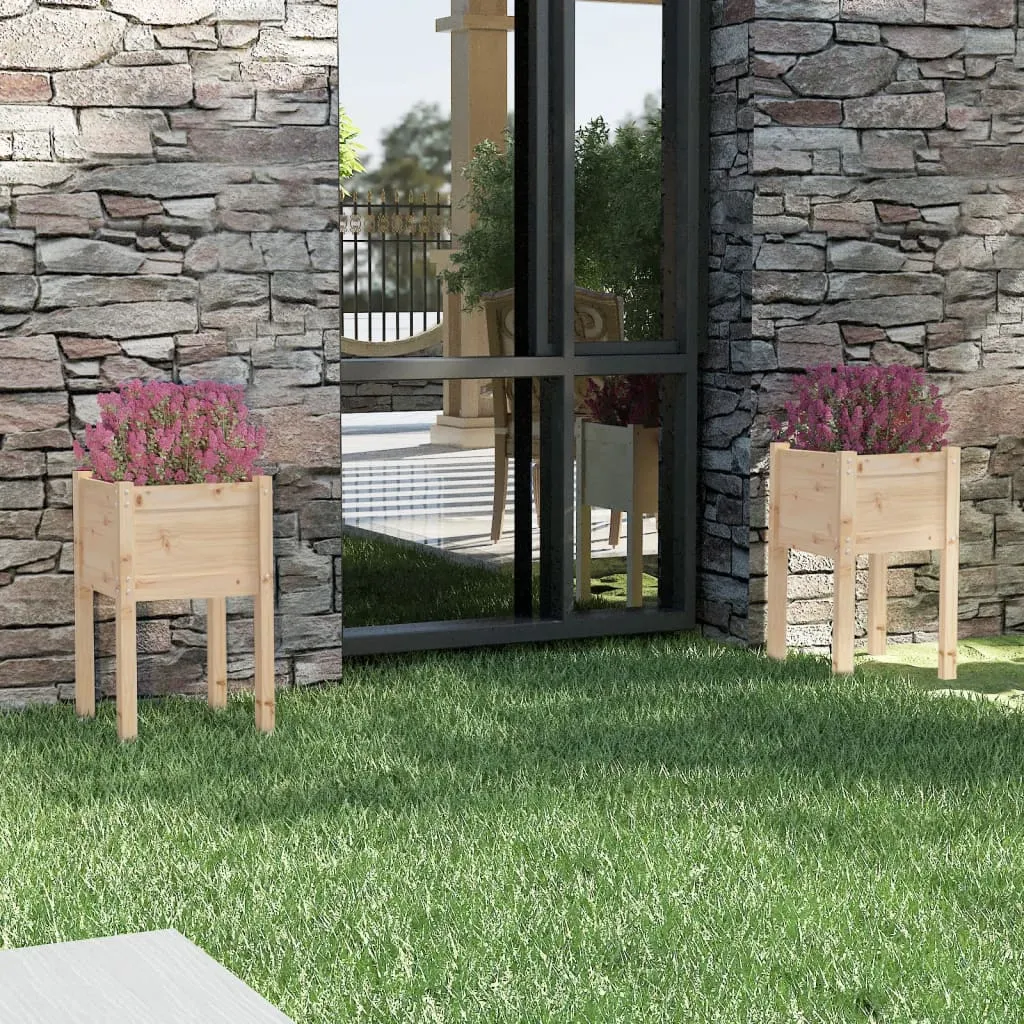 vidaXL Fioriere da Giardino 2 pz 40x40x70 cm in Legno Massello di Pino