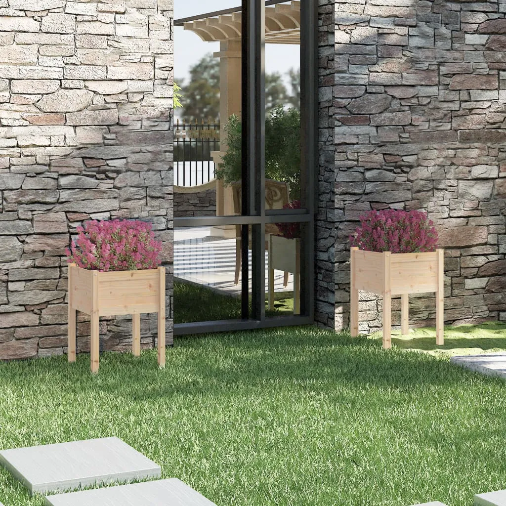 vidaXL Fioriere da Giardino 2 pz 50x50x70 cm in Legno Massello di Pino