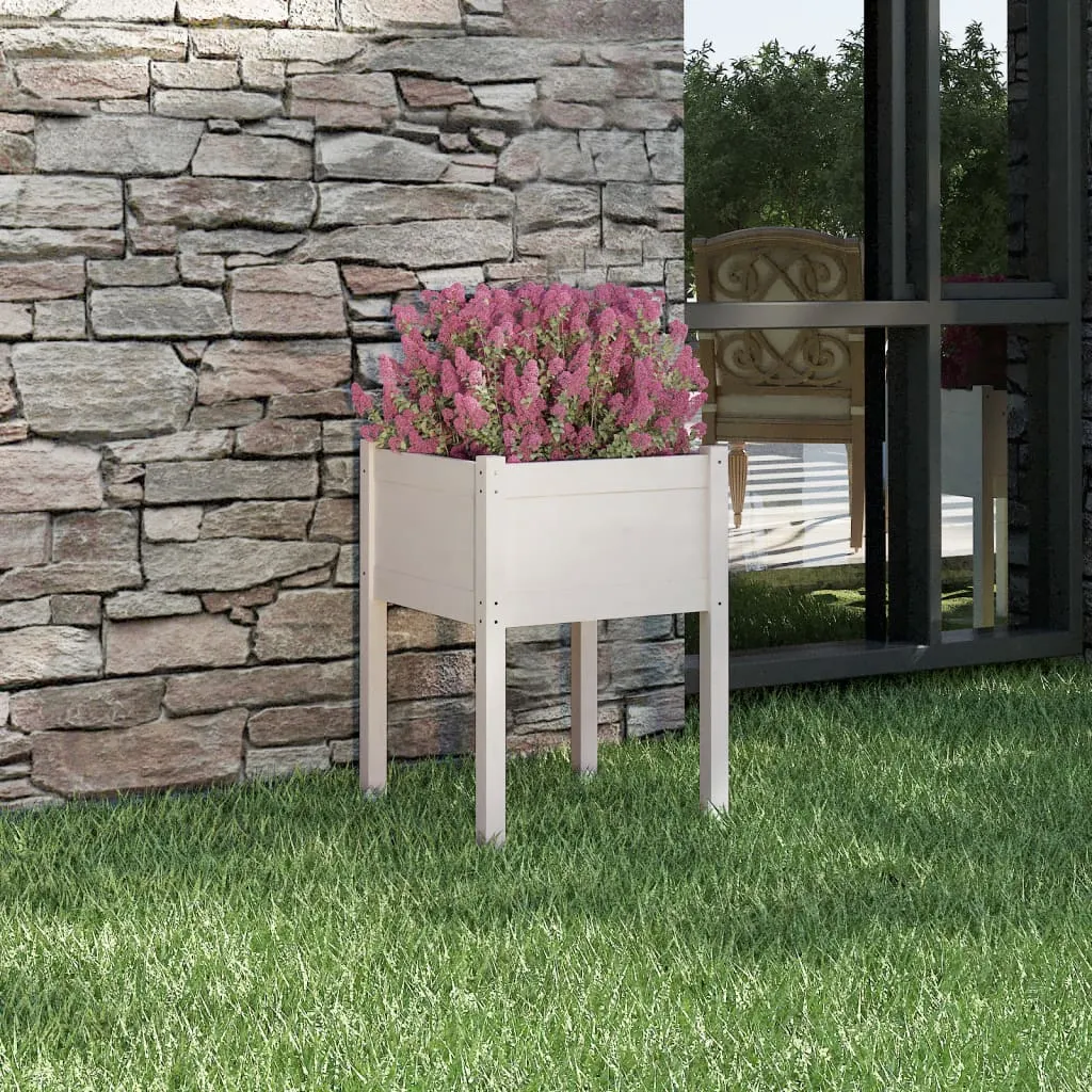 vidaXL Fioriera da Giardino Bianca 50x50x70 cm Legno Massello di Pino