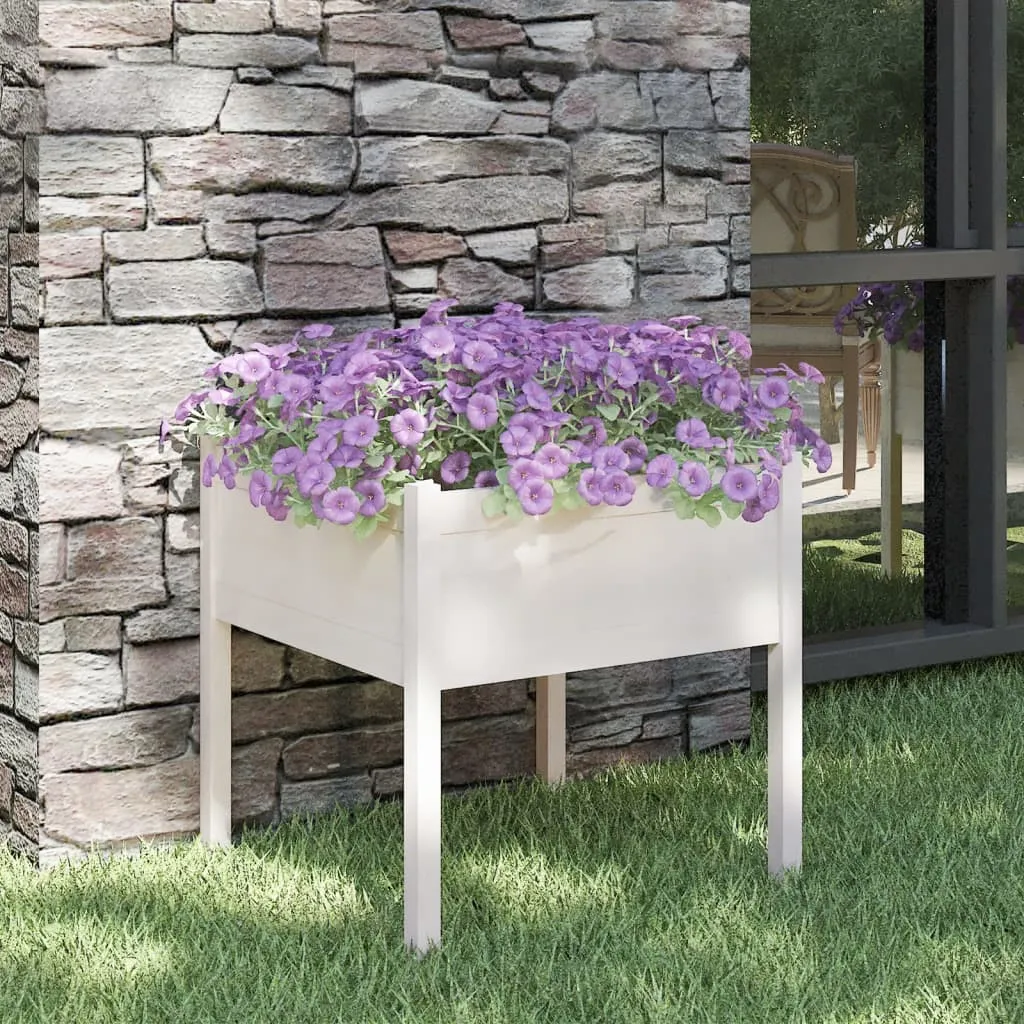 vidaXL Fioriera da Giardino Bianca 70x70x70 cm Legno Massello di Pino