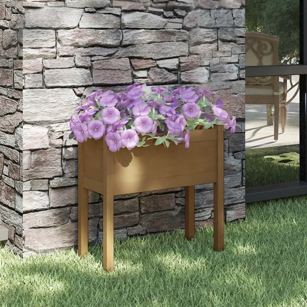 vidaXL Fioriera da Giardino Miele 70x31x70 cm in Massello di Pino