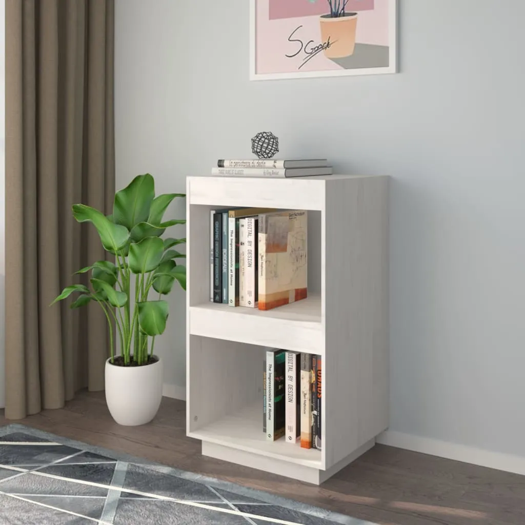 vidaXL Libreria Bianca 40x35x71 cm in Legno Massello di Pino