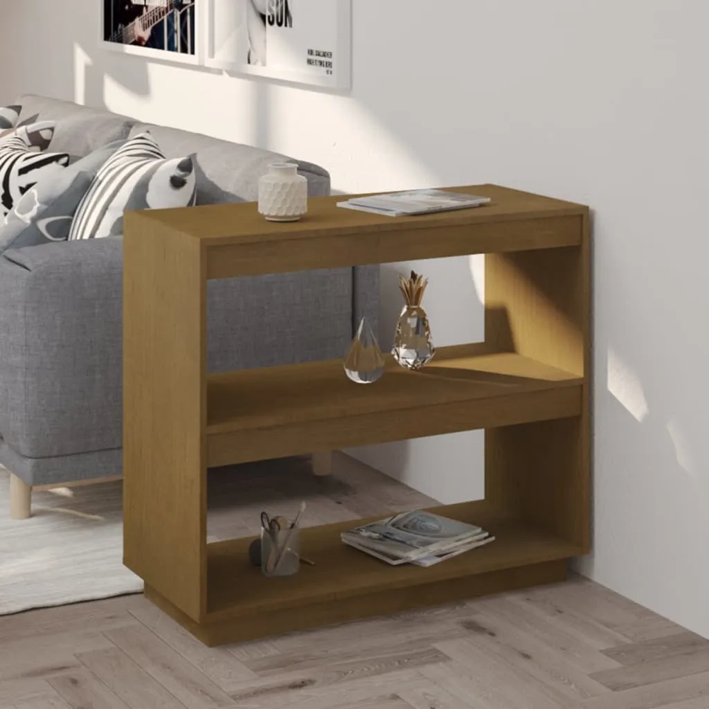 vidaXL Libreria Marrone Miele 80x35x71 cm in Legno Massello di Pino