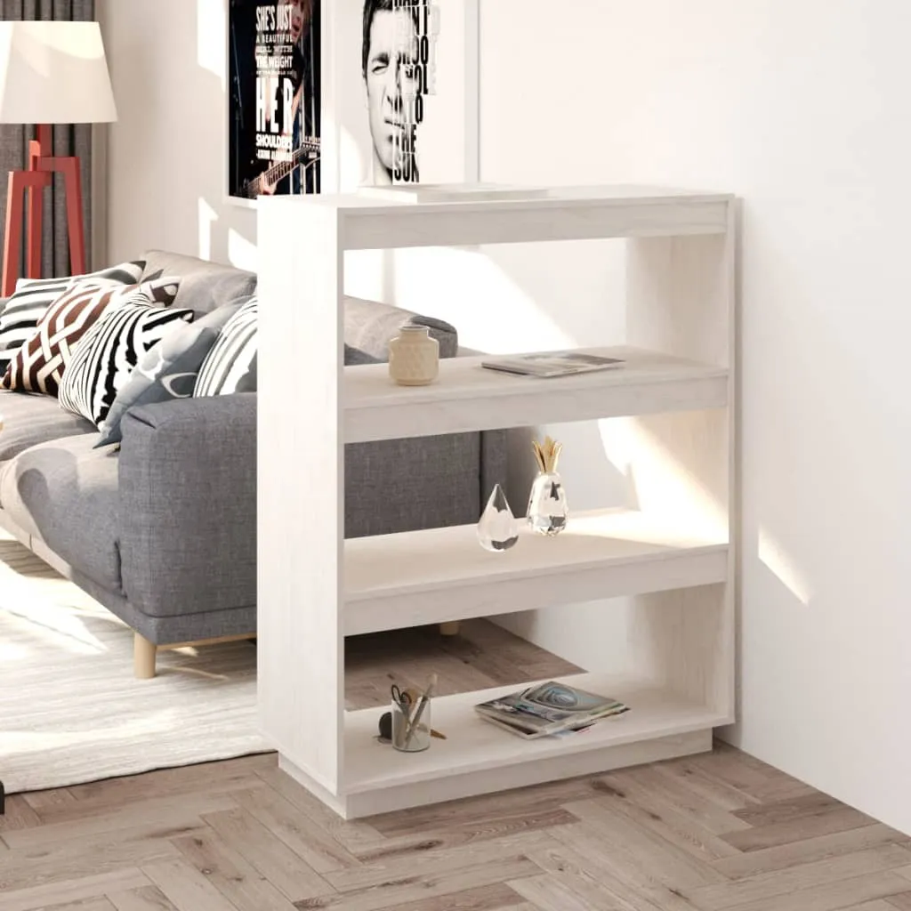 vidaXL Libreria/Divisorio Bianco 80x35x103 cm Legno Massello di Pino