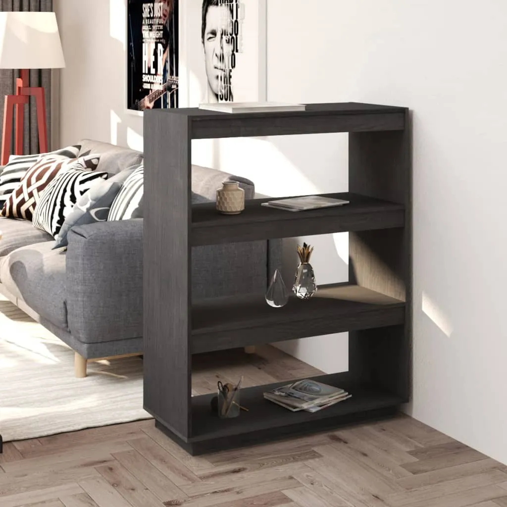 vidaXL Libreria/Divisorio Grigio 80x35x103 cm Legno Massello di Pino