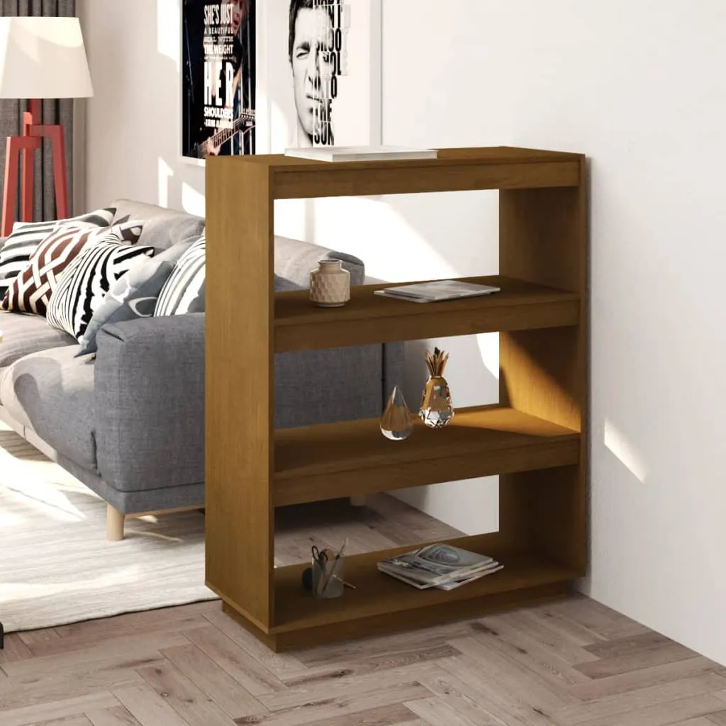 vidaXL Libreria/Divisorio Miele 80x35x103 cm in Legno Massello di Pino