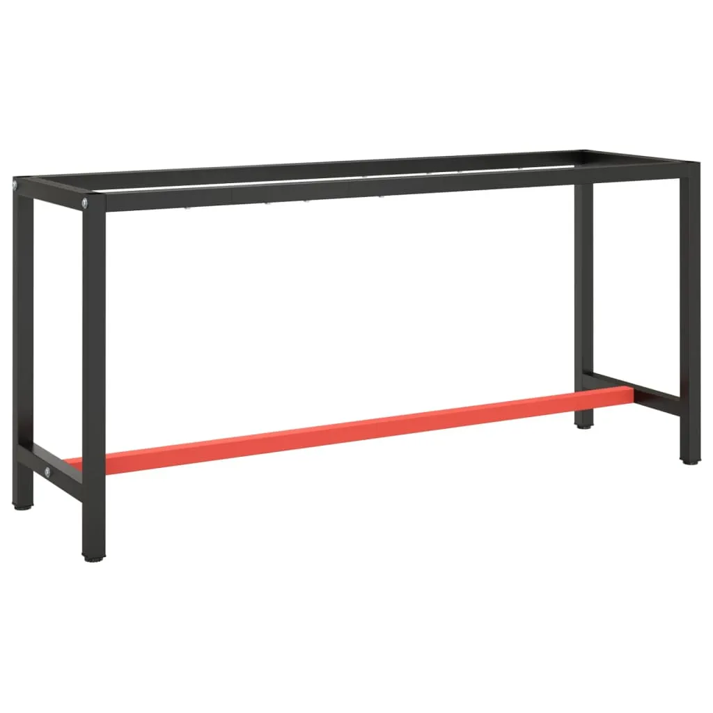 vidaXL Telaio Banco da Lavoro Nero e Rosso Opaco 170x50x79 cm Metallo