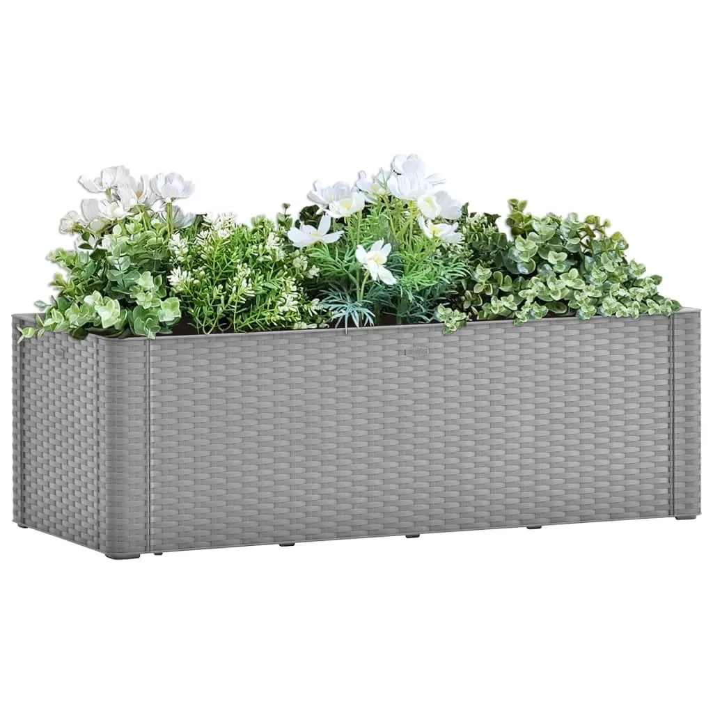 vidaXL Letto Rialzato da Giardino con Irrigazione Grigio 100x43x33cm