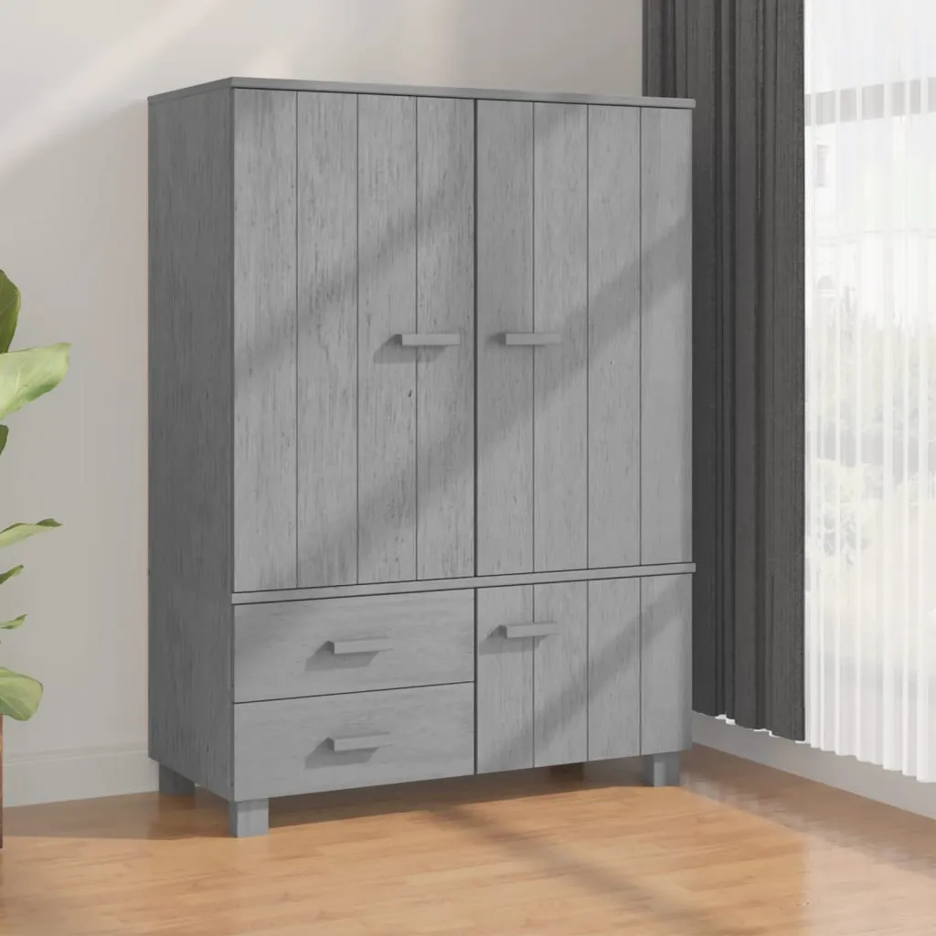 vidaXL Armadio HAMAR Grigio Scuro 99x45x137 cm Legno Massello di Pino