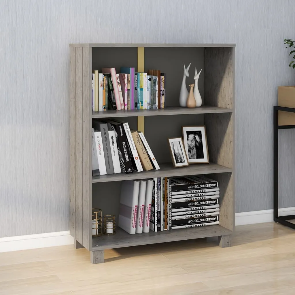 vidaXL Libreria HAMAR Grigio Chiaro 85x35x112cm Legno Massello di Pino