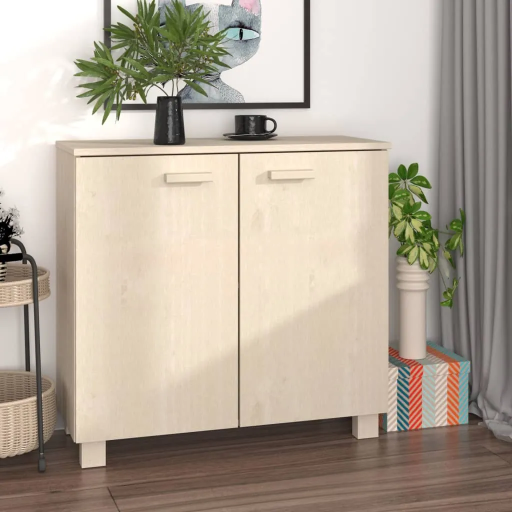 vidaXL Credenza HAMAR Miele 85x35x80 cm in Legno Massello di Pino