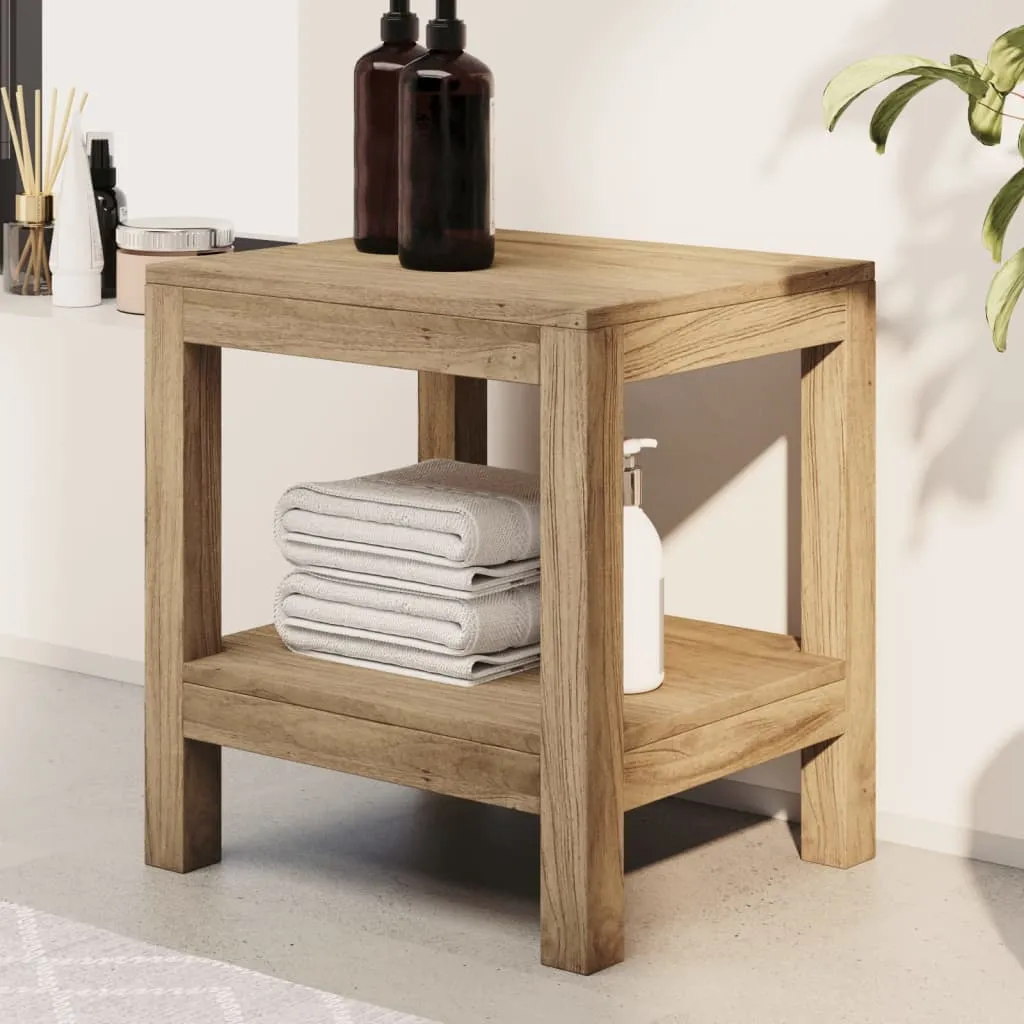 vidaXL Panca da Doccia 45x35x45 cm in Legno Massello di Teak