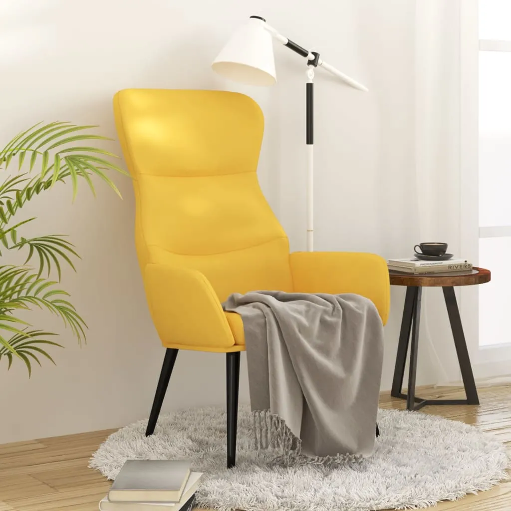 vidaXL Sedia Relax Giallo Senape in Tessuto