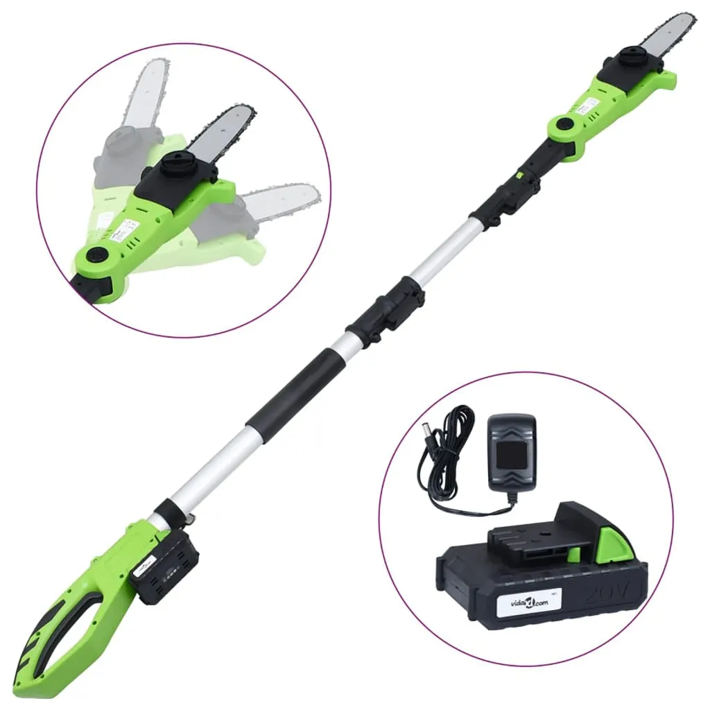 vidaXL Potatore Telescopico Cordless con Batteria 20V 1500 mAh Li-ion