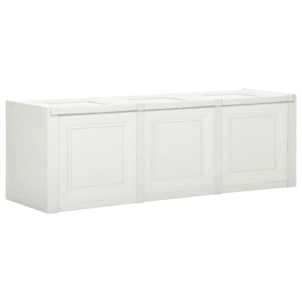 vidaXL Baule per Cuscini Bianco Angora 125x40x42 cm 130 L