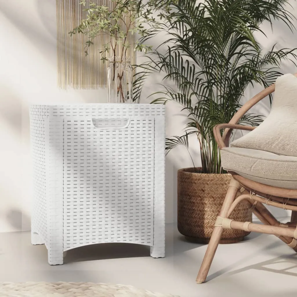 vidaXL Baule da Giardino 39x39x46 cm in Rattan PP Bianco