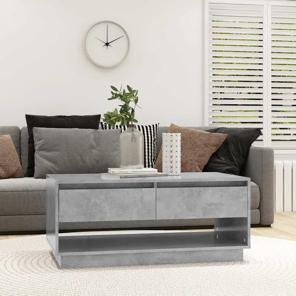 vidaXL Tavolino da Salotto Grigio Cemento 102,5x55x44 cm in Truciolato