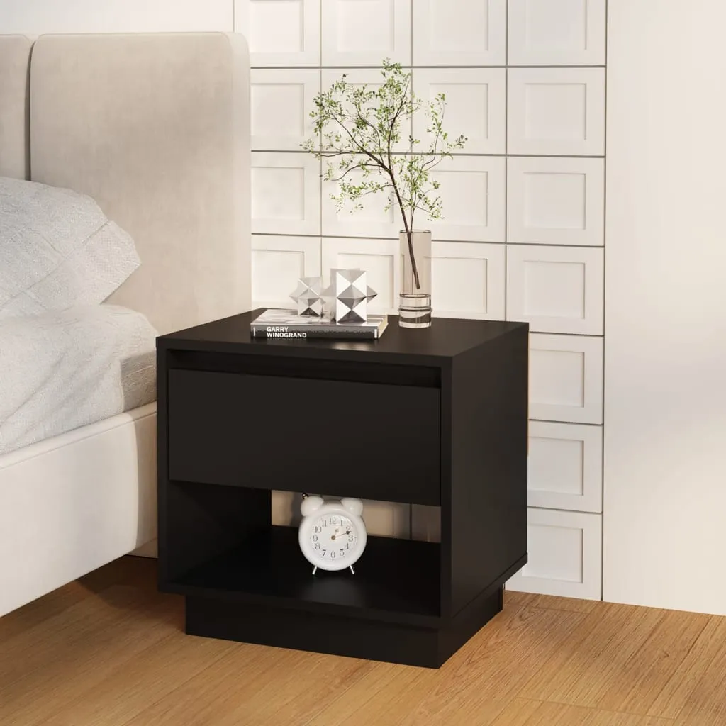 vidaXL Comodino Nero 45x34x44 cm in Truciolato