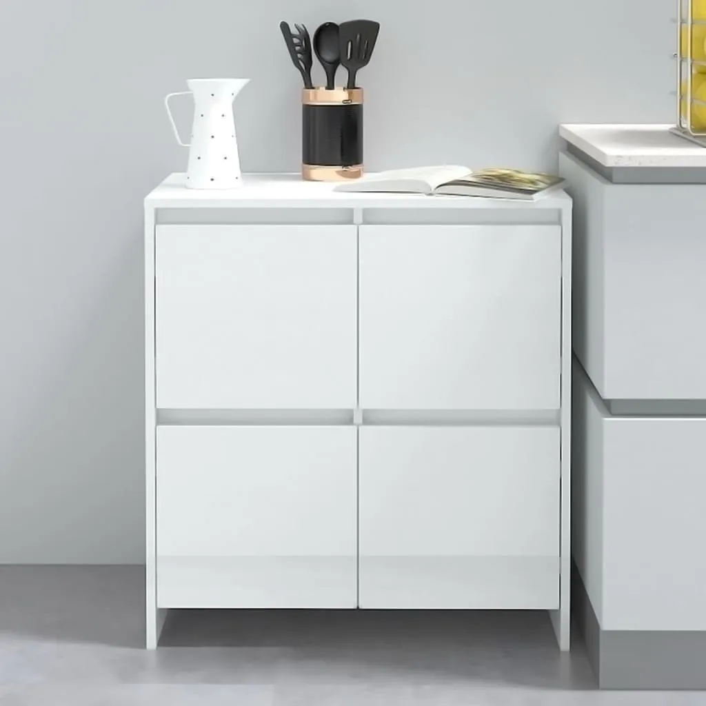 vidaXL Credenza Bianco Lucido 70x41x75 cm in Truciolato