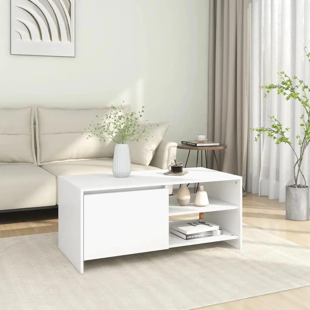 vidaXL Tavolino da Salotto Bianco 102x50x45 cm Legno Multistrato