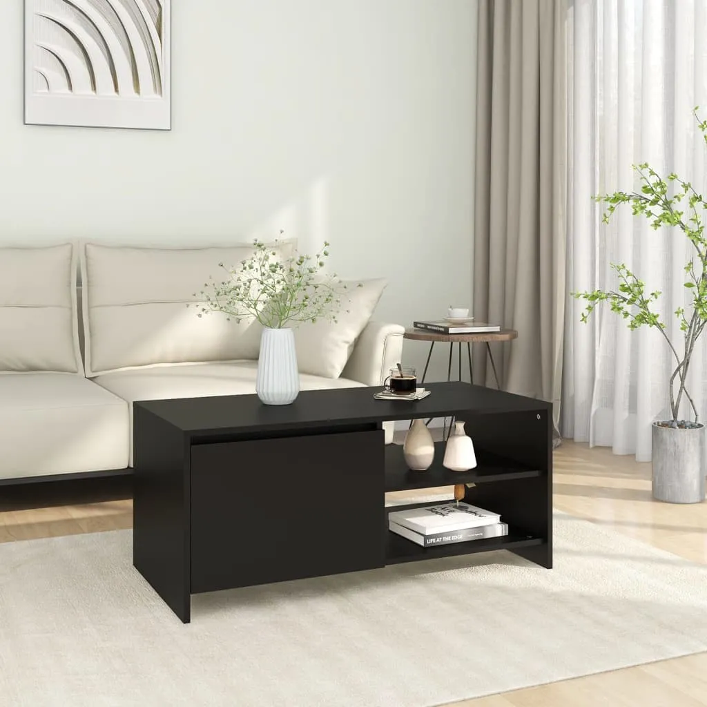 vidaXL Tavolino da Salotto Nero 102x50x45 cm Legno Multistrato