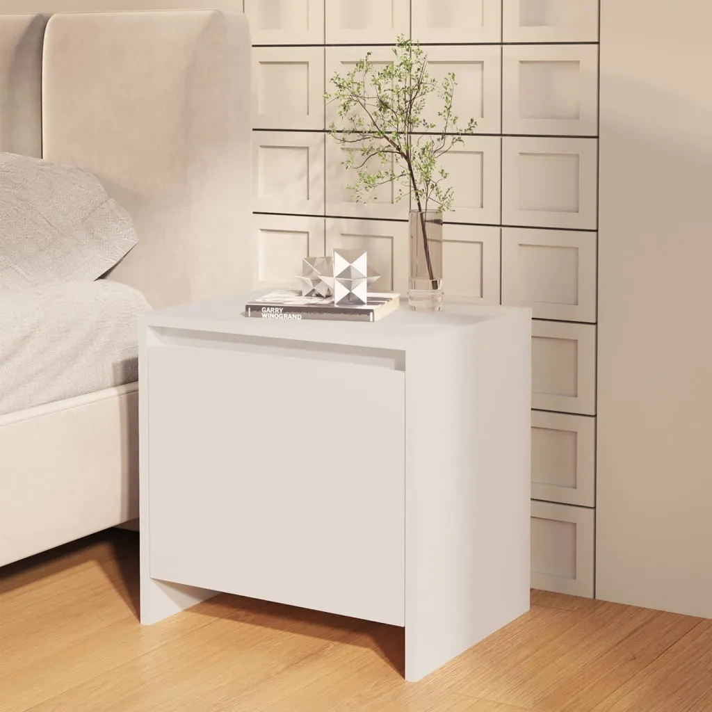 vidaXL Comodino Bianco 45x34x44,5 cm in Truciolato