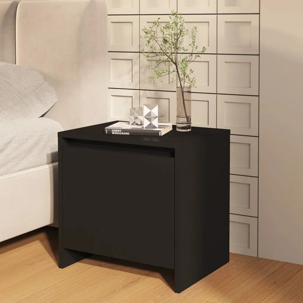 vidaXL Comodino Nero 45x34x44,5 cm in Truciolato