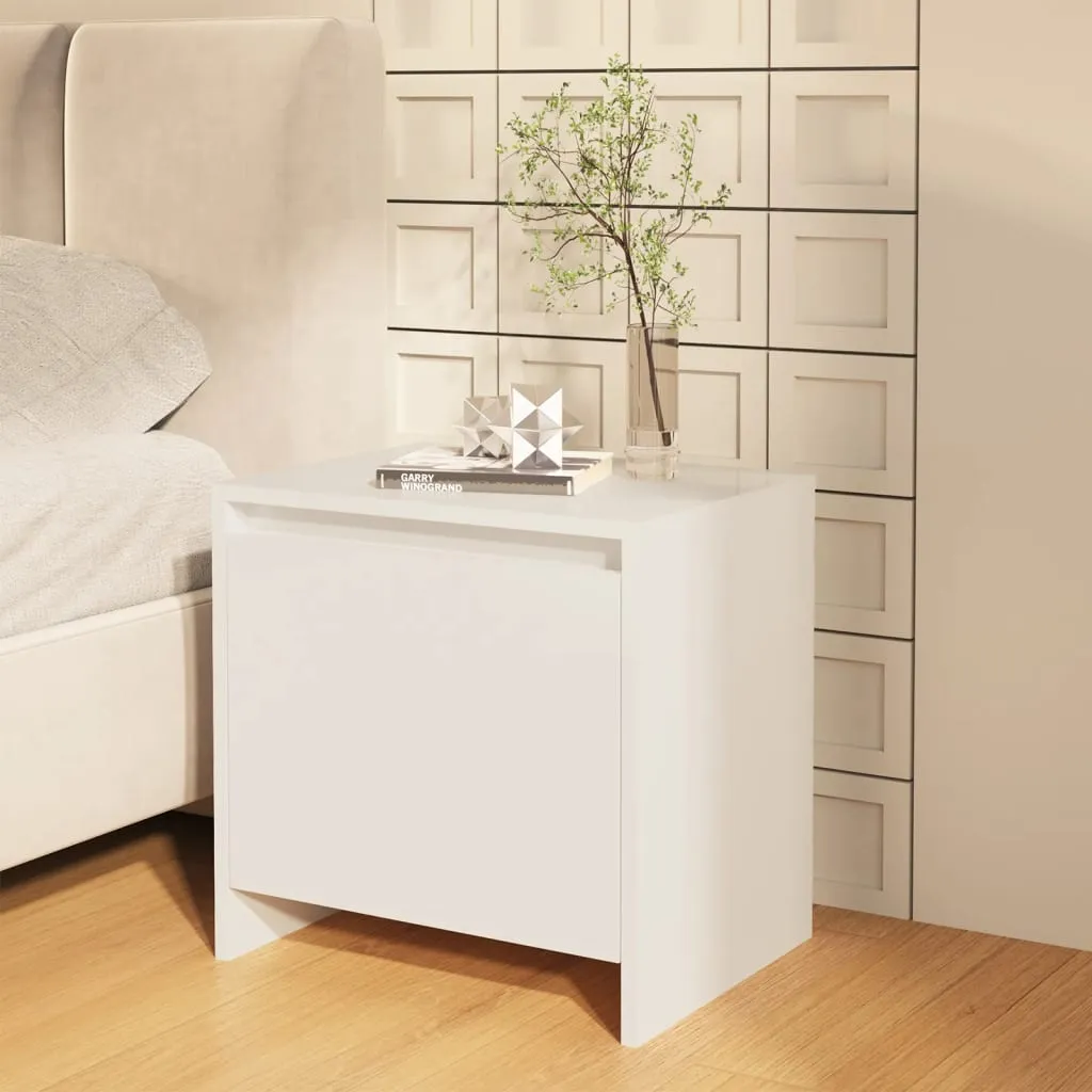 vidaXL Comodino Bianco Lucido 45x34x44,5 cm in Truciolato