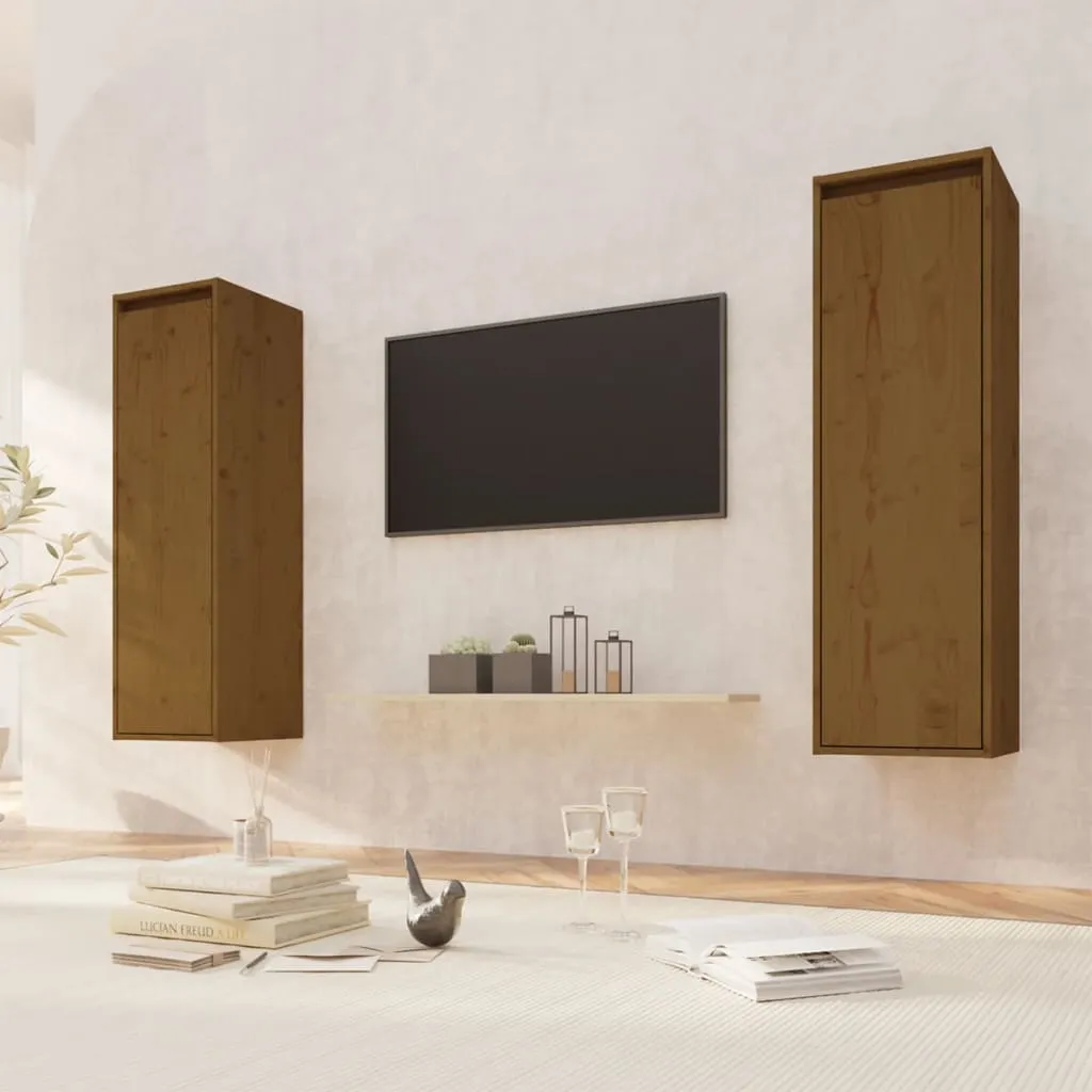 vidaXL Pensili Miele 2 pz 30x30x100 cm in Legno Massello di Pino