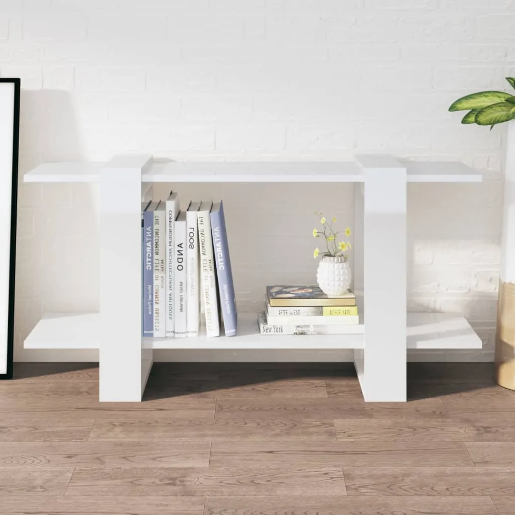 vidaXL Libreria Bianco Lucido 100x30x51 cm in Legno Multistrato