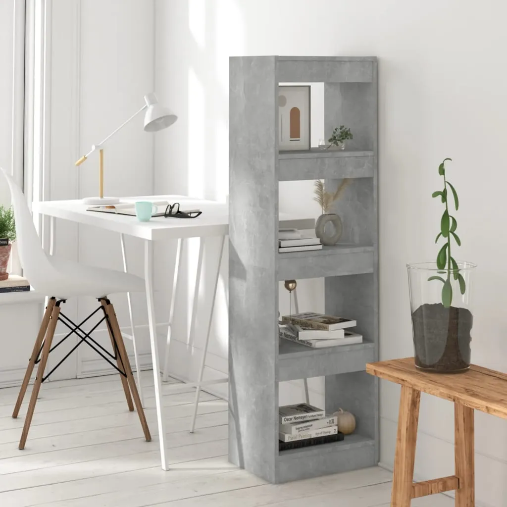 vidaXL Libreria/Divisorio Grigio Cemento 40x30x135 cm