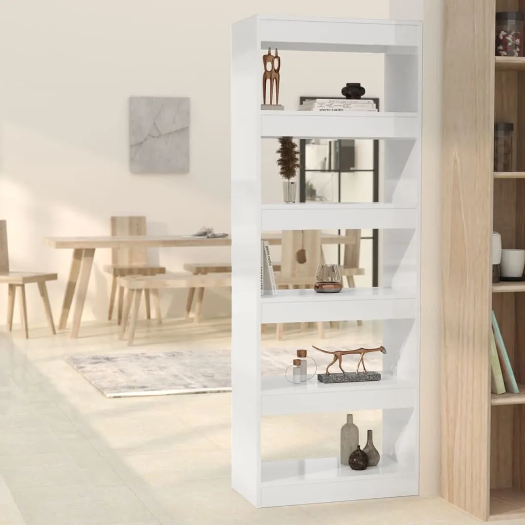 vidaXL Libreria/Divisorio Bianco Lucido 60x30x166 cm in Truciolato