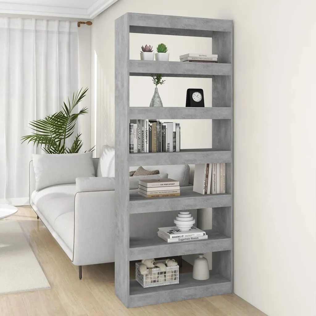 vidaXL Libreria/Divisorio Grigio Cemento 80x30x198 cm in Truciolato