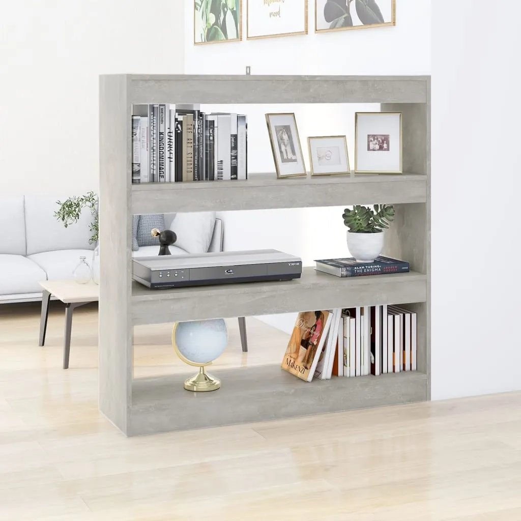 vidaXL Libreria/Divisorio Grigio Cemento 100x30x103 cm