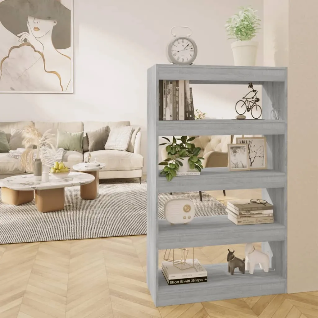 vidaXL Libreria/Divisorio Grigio Sonoma 80x30x135 cm in Truciolato