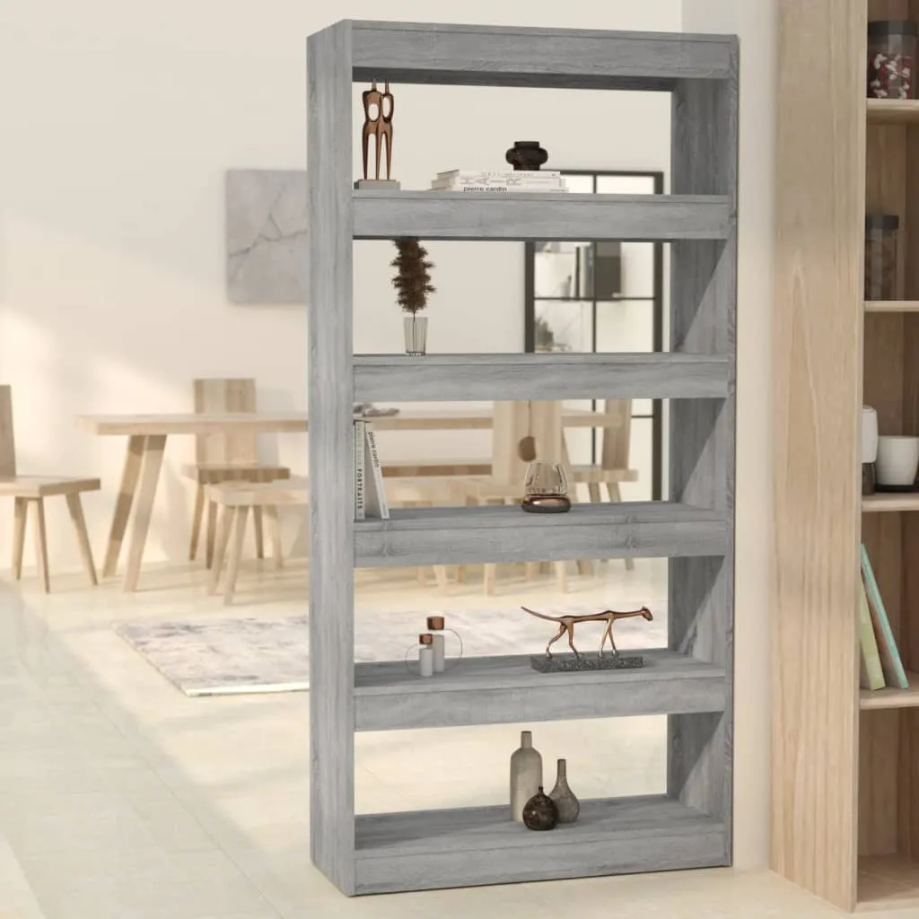 vidaXL Libreria/Divisorio Grigio Sonoma 80x30x166 cm in Truciolato