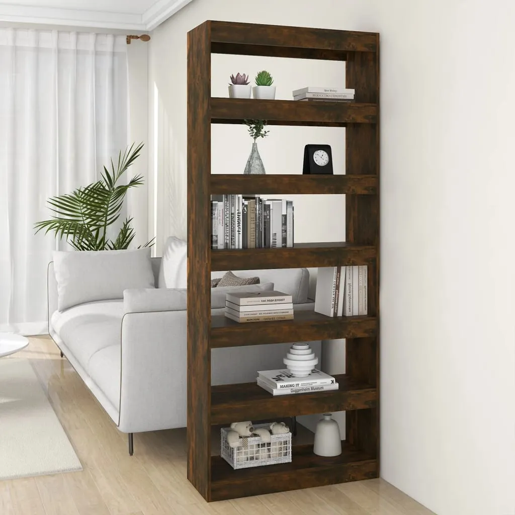 vidaXL Libreria/Divisorio Rovere Fumo 80x30x198 cm in Truciolato