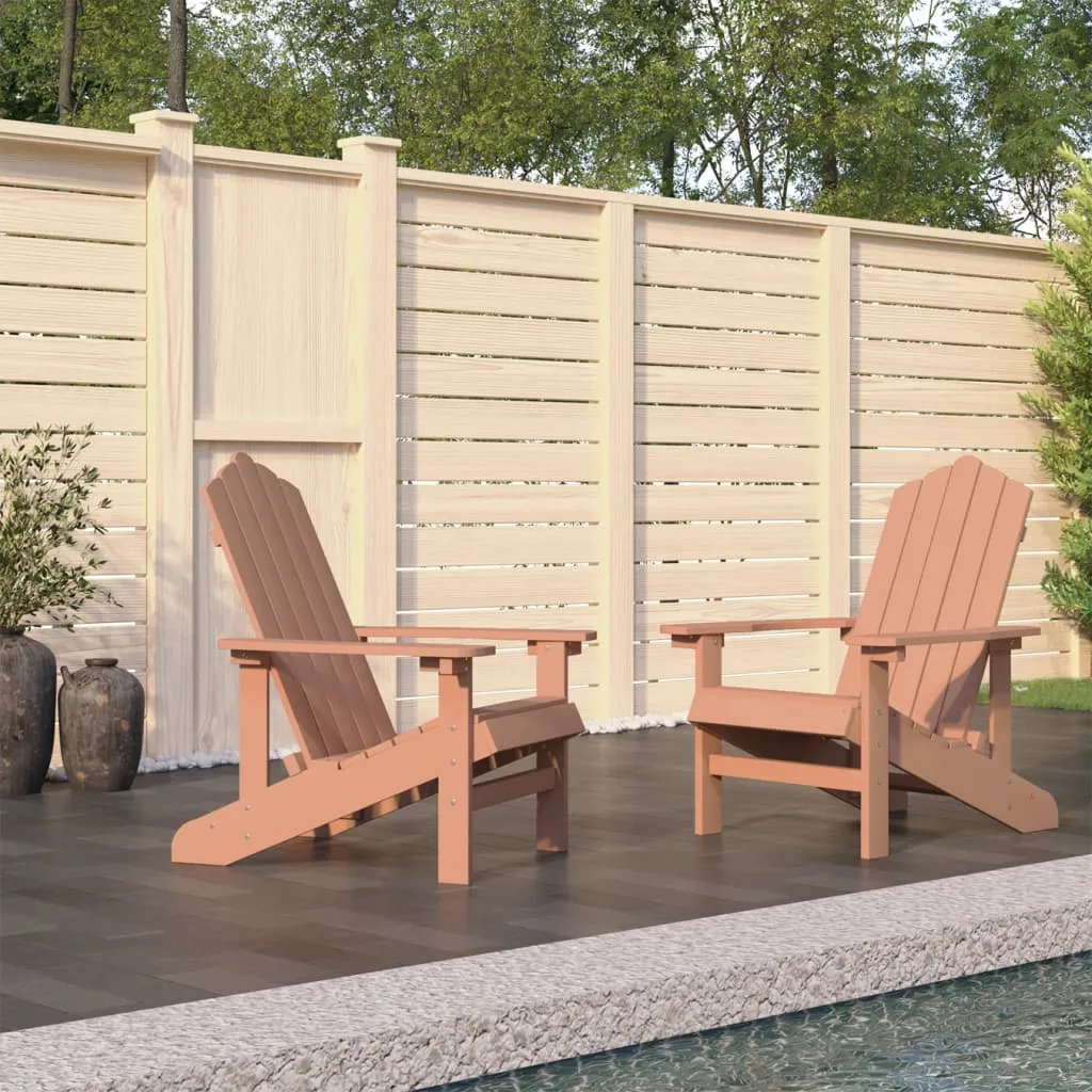 vidaXL Sedie da Giardino Adirondack 2 pz in HDPE Marrone