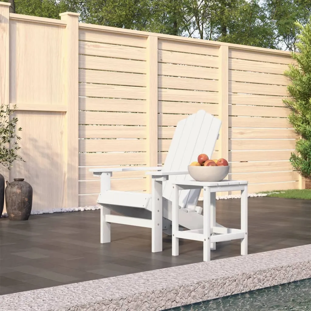 vidaXL Sedia da Giardino con Tavolo Adirondack in HDPE Bianco