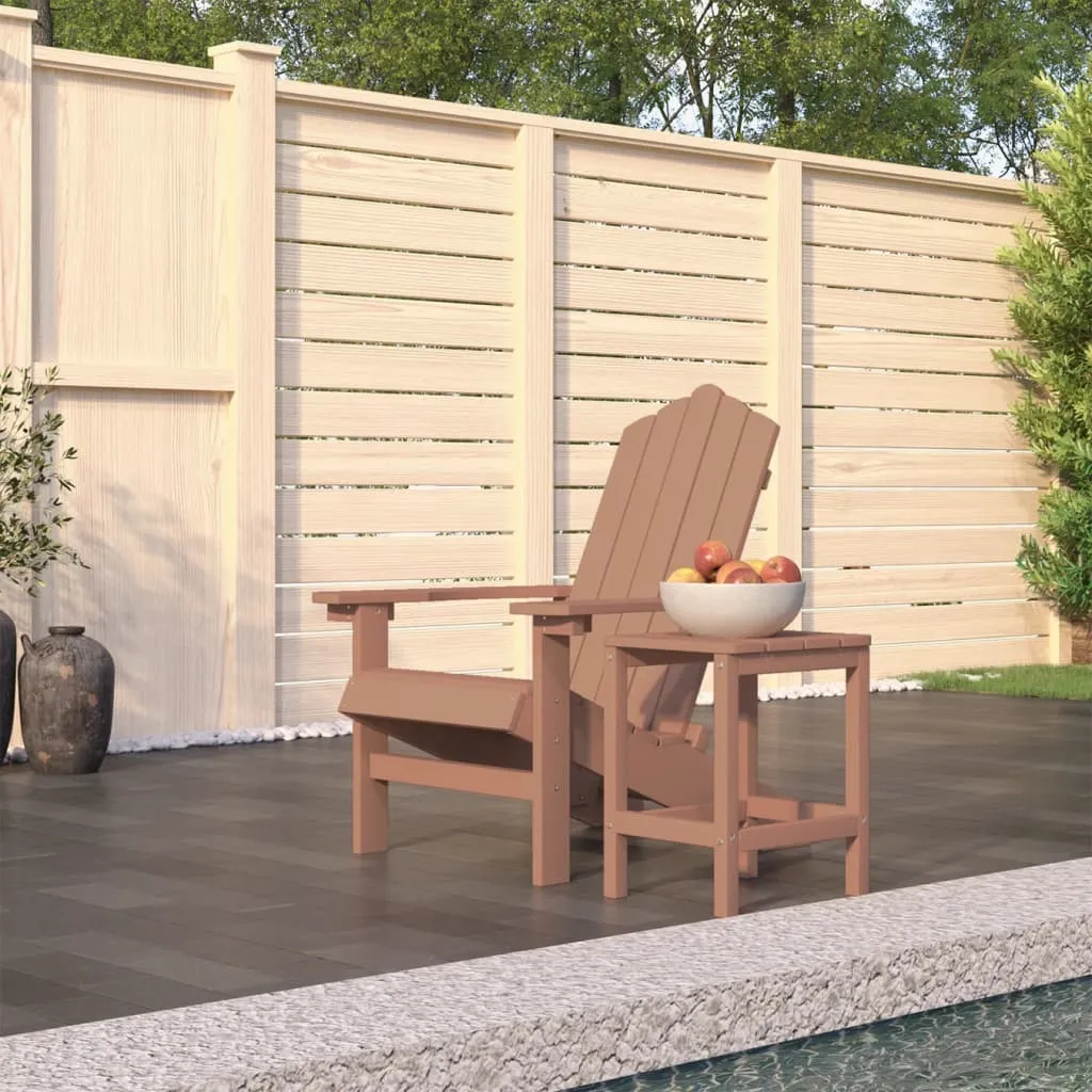 vidaXL Sedia da Giardino con Tavolo Adirondack in HDPE Marrone