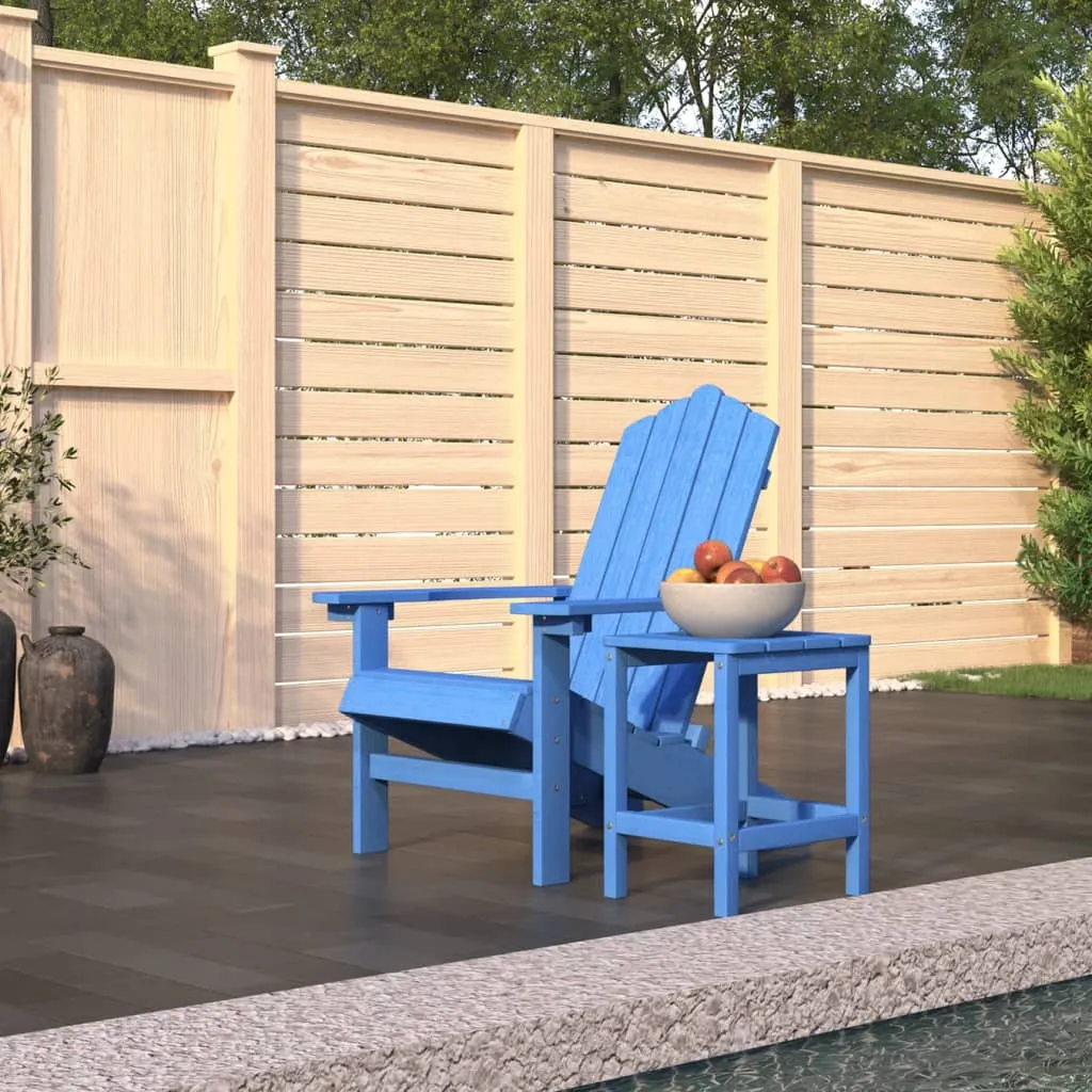 vidaXL Sedia da Giardino con Tavolo Adirondack in HDPE Blu